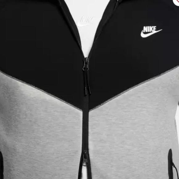 Nike Men's Sportswear Tech Fleece Full-Zip Windrunner Jacket-Black/Grey - Picture 2 of 3